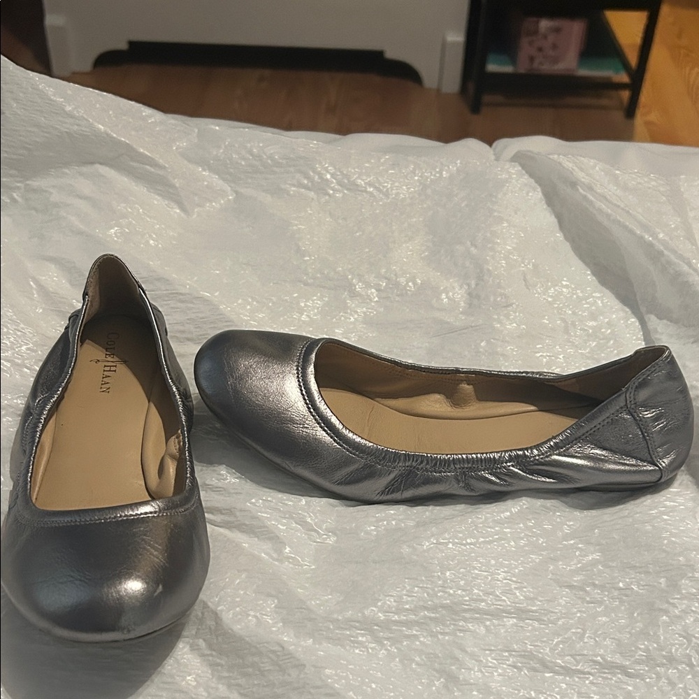 Cole Haan Women's Metallic Silver Flats